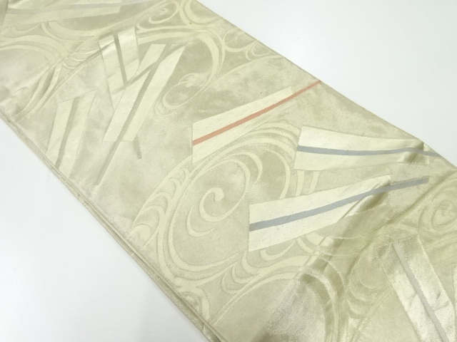 アンティーク　流水に扇子模様織り出し袋帯（材料）